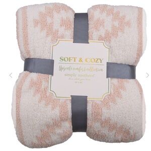 Simply Southern Soft & Cozy Blanket - White and Pink